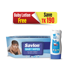Savlon Baby Wipe 120's Pack (Soft baby lotion 100ml free)